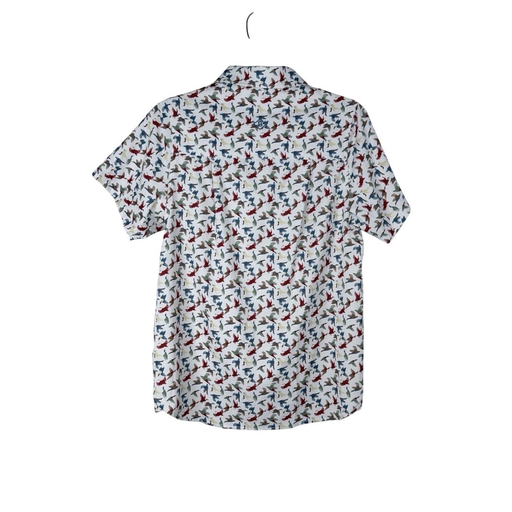 Burlebo Mens Small Duck All Over Pattern Short Sleeve Button Down Outdoor Shirt - Picture 3 of 6